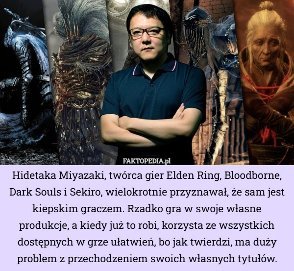 
    Hidetaka Miyazaki, twórca gier Elden Ring, Bloodborne, Dark Souls i Sekiro...