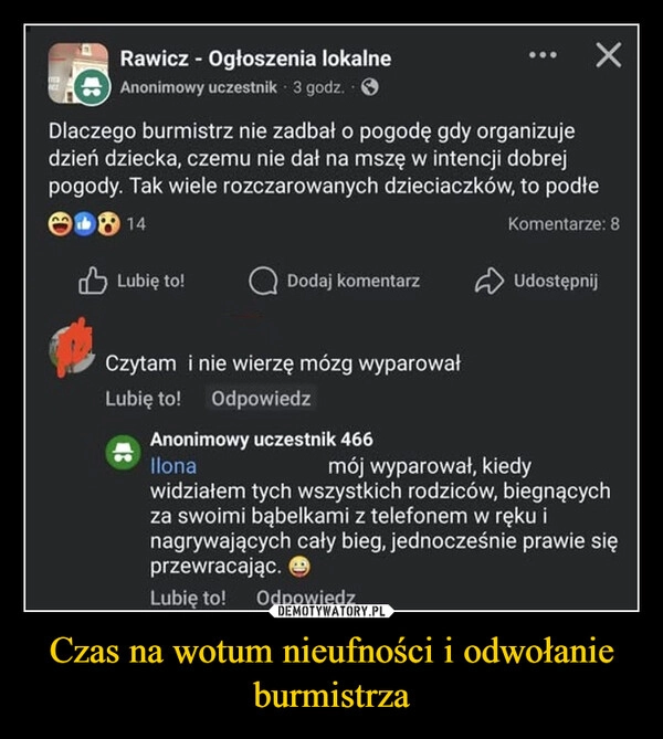 
    Czas na wotum nieufności i odwołanie burmistrza